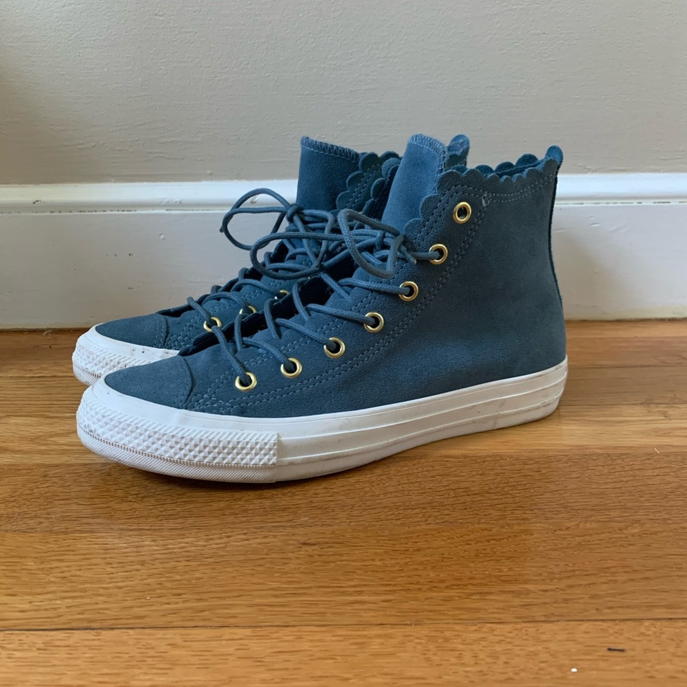 Converse High Tops in Blue Suede